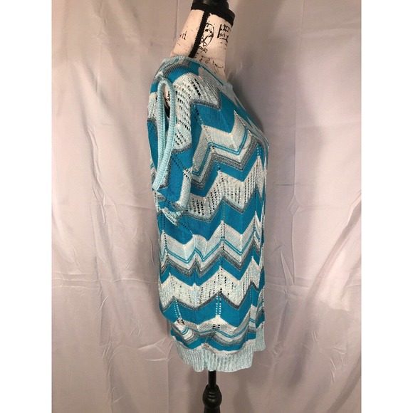 Romeo & Juliet Couture Woman's Crew Neck Cap Sleeve Knitted Shirt Sz M - Picture 4 of 8